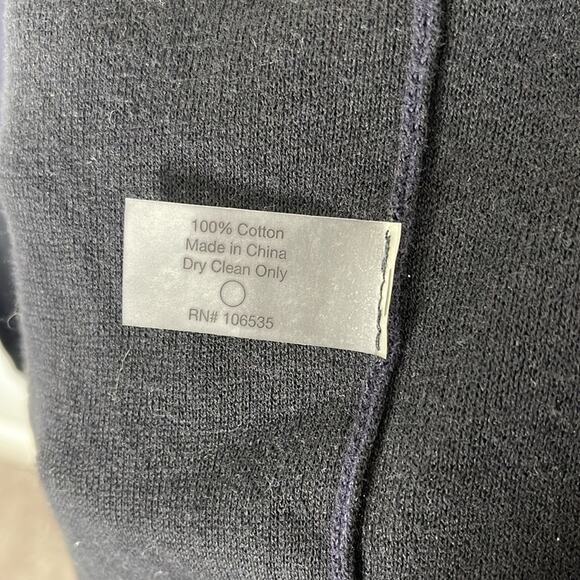 SUNIDAYS Navy / Black High Low Open Front Cotton Long Cardigan Size S/M - Picture 4 of 7